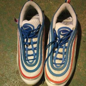 Nike White and Blue Athletic Shoes